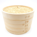 Handmade Natural 8 Inch 2 Tier Bamboo Steamer With Dish And Liners